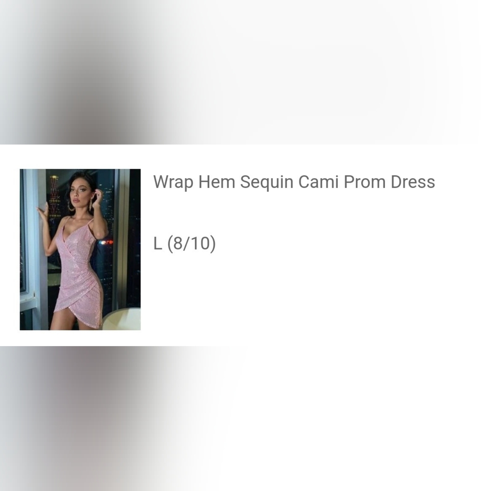 Wrap Hem Sequin Cami Prom Dress